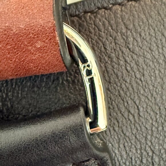 Ralph Lauren Men's Navy Blue Leather Darwin Tote, retail $2200 - Picture 9 of 15